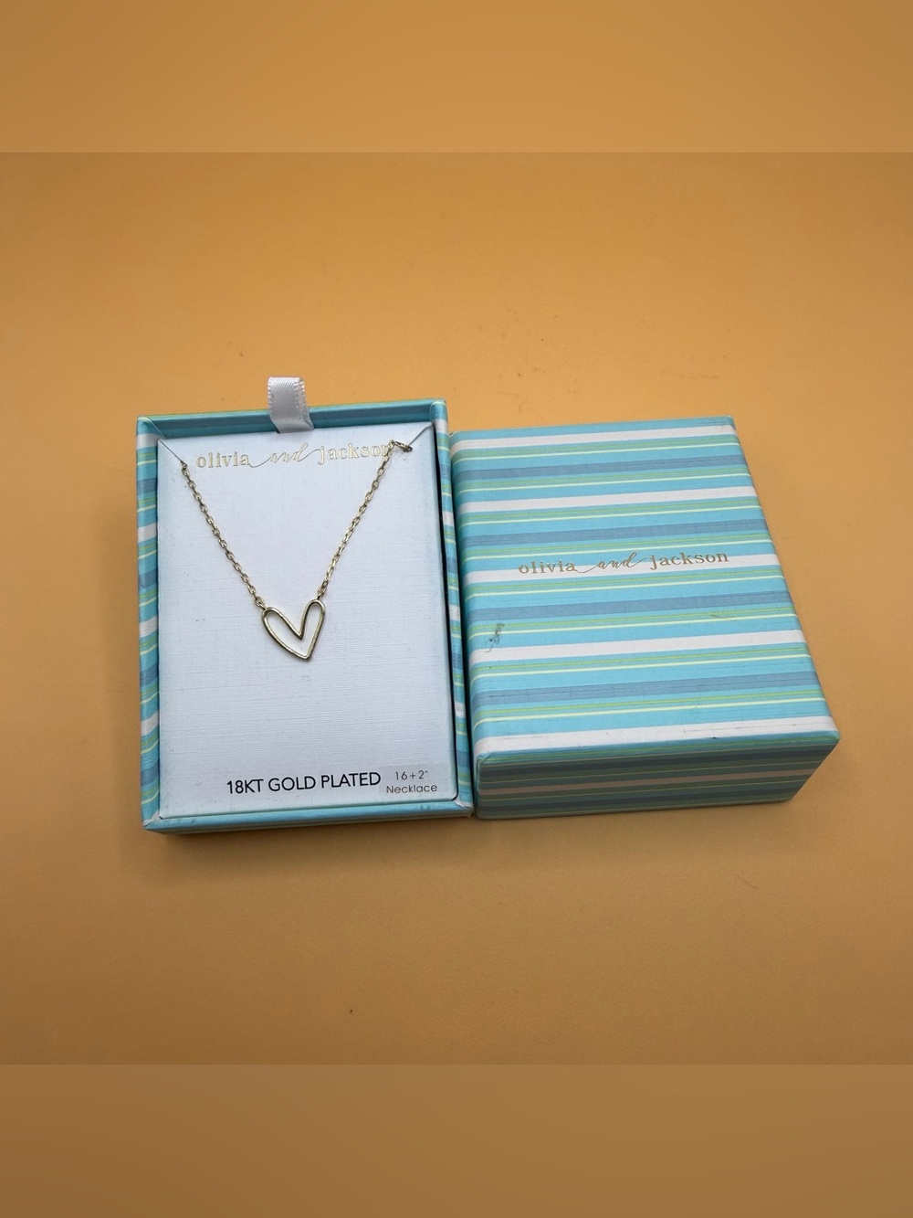 Olivia and Jackson Gold Plated Heart Pendant Necklace - Gold